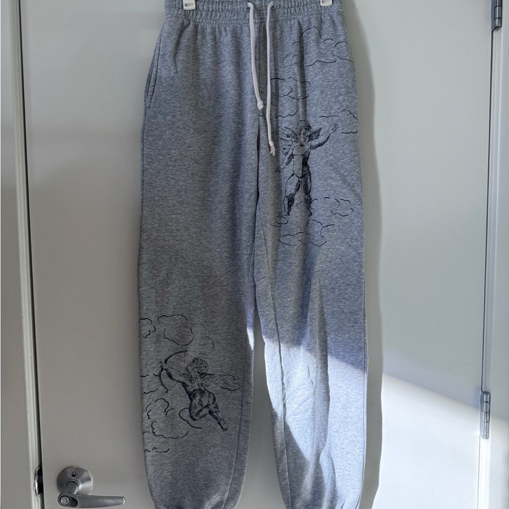 Urban Outfitters Gray Jogger Pants with Graphic Design